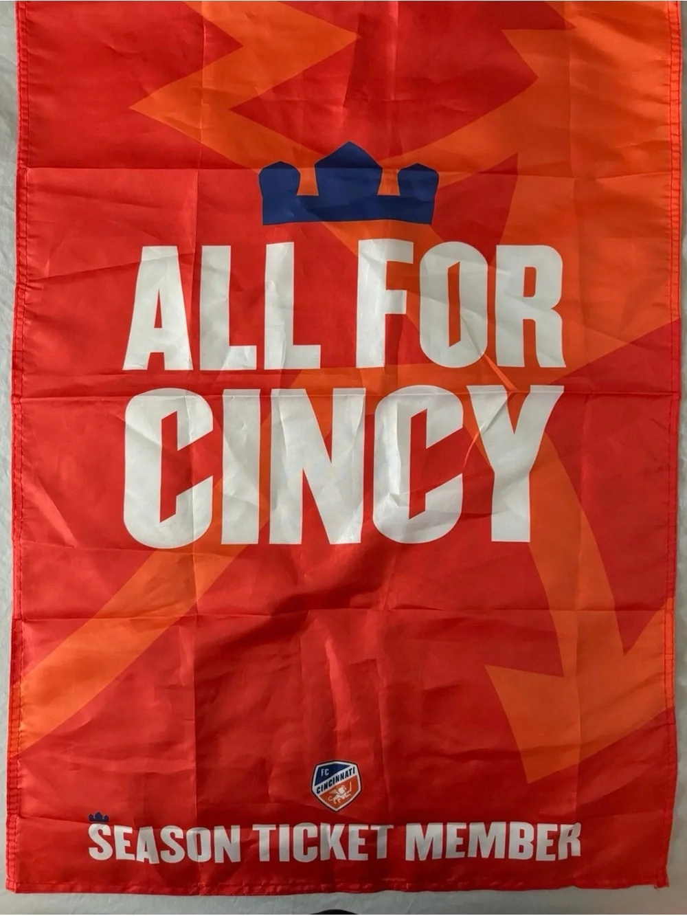 CINCINNATI FC SOCCER FLAG BANNER! (All for Cincy) SEASON TICKET MEMBER FLAG!